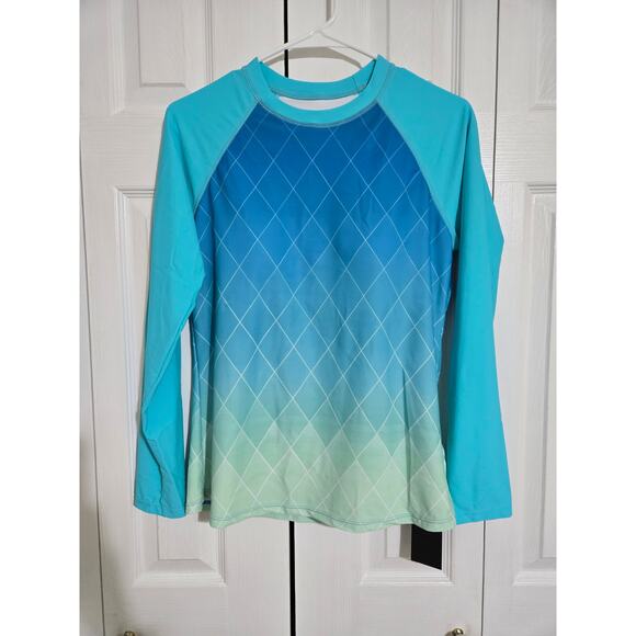 Daci large women's blue long sleeve rash gaurd new with tags - Picture 1 of 10